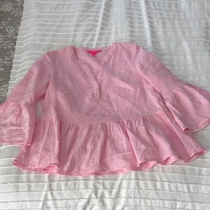 Lilly Pulitzer 3/4 Sleeve Bekah Linen Top
